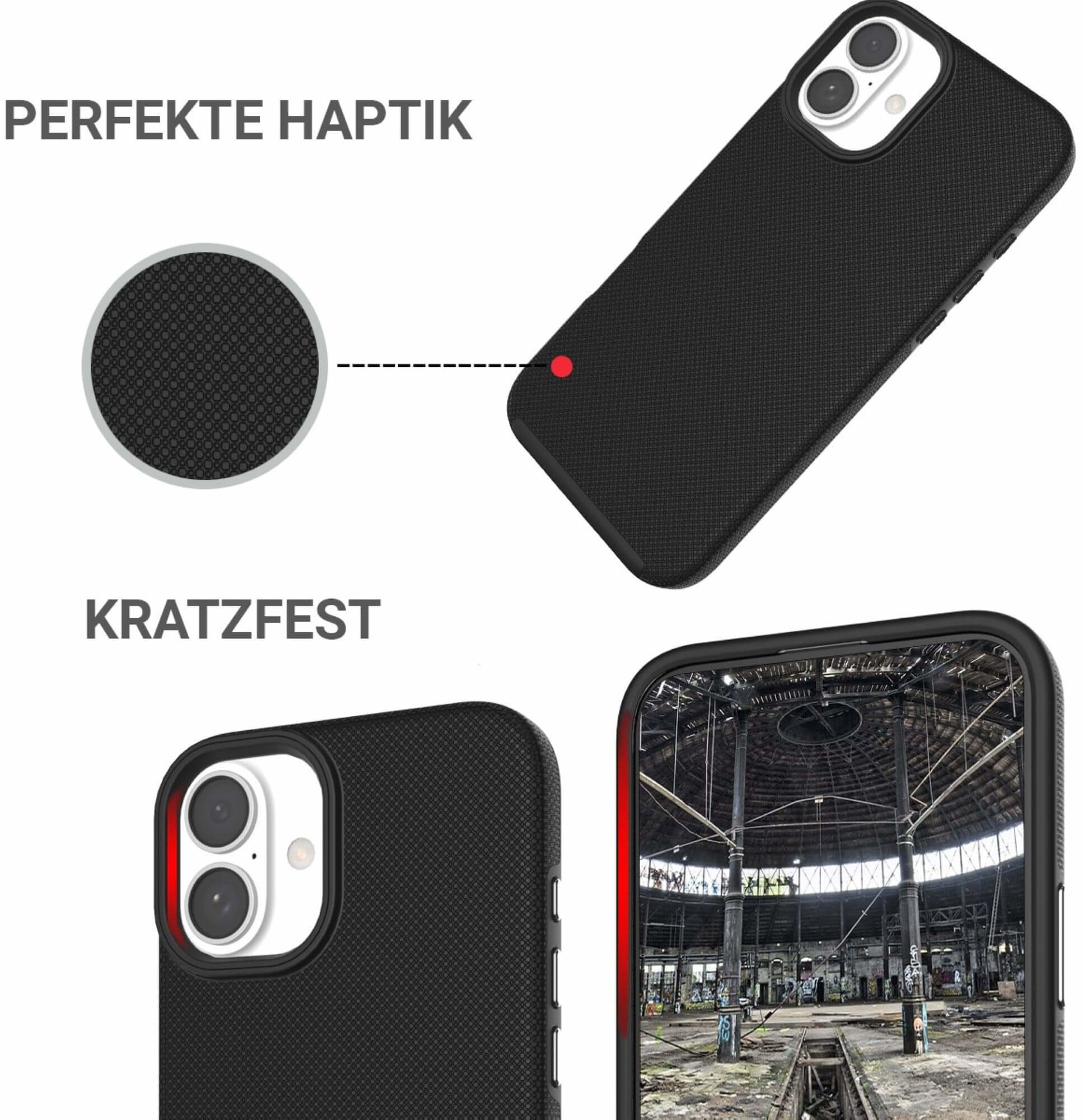 iPhone 16 MagSafe Hybrid 2in1 Outdoor Hülle Hardcase Hülle Pankow Solid (11079) - Schwarz