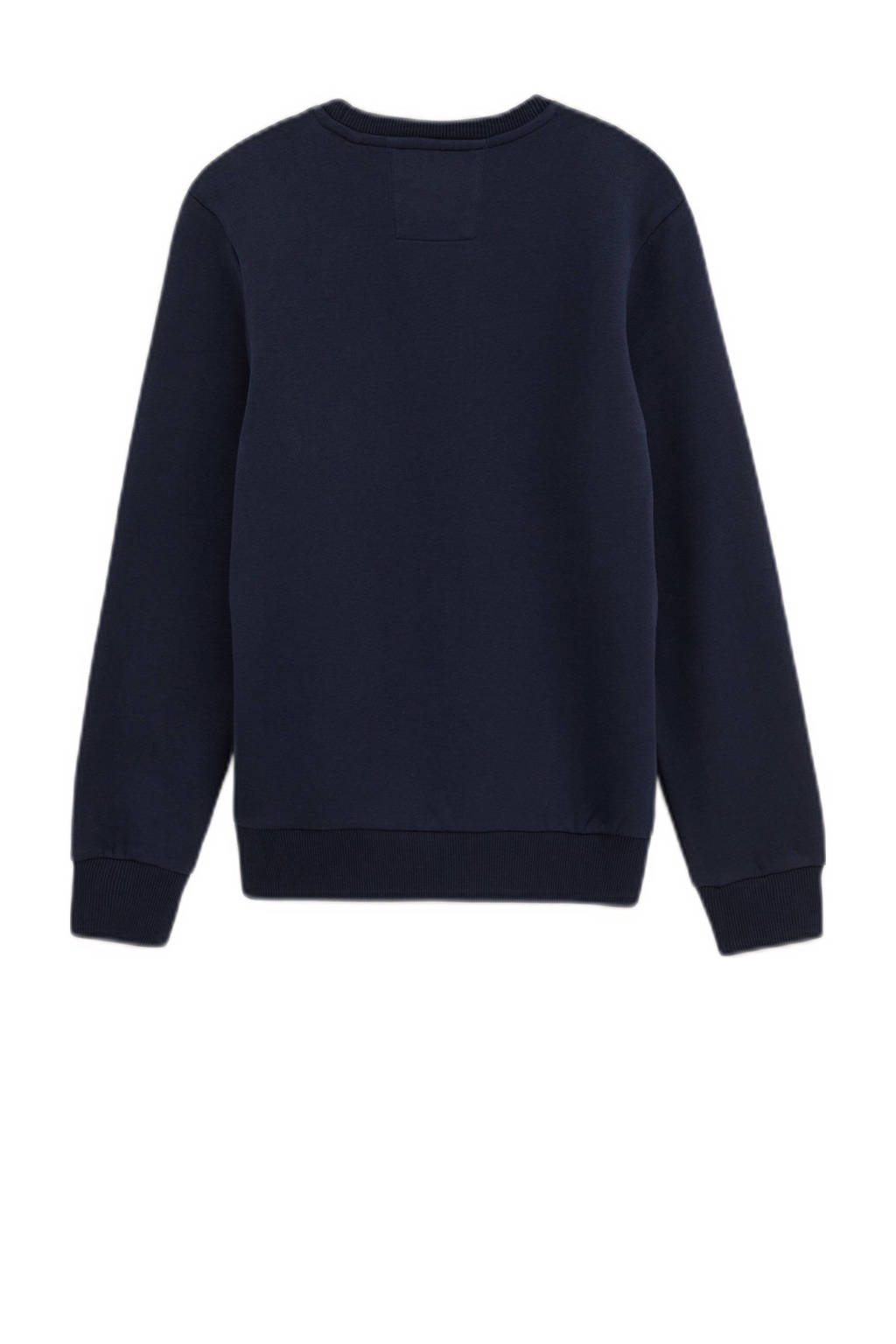WE Fashion sweater met printopdruk donekrblauw