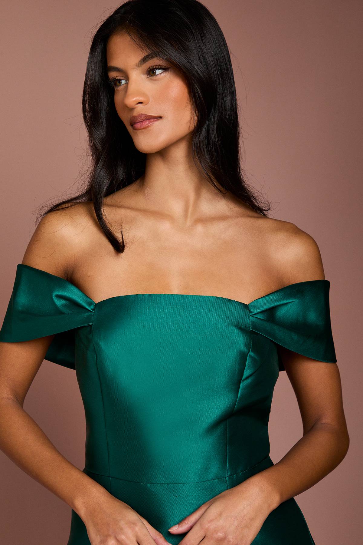 Coast Robe de Demoiselle d'Honneur Coast Honoured Petite Twill Bardot Colonne Mi-Longue