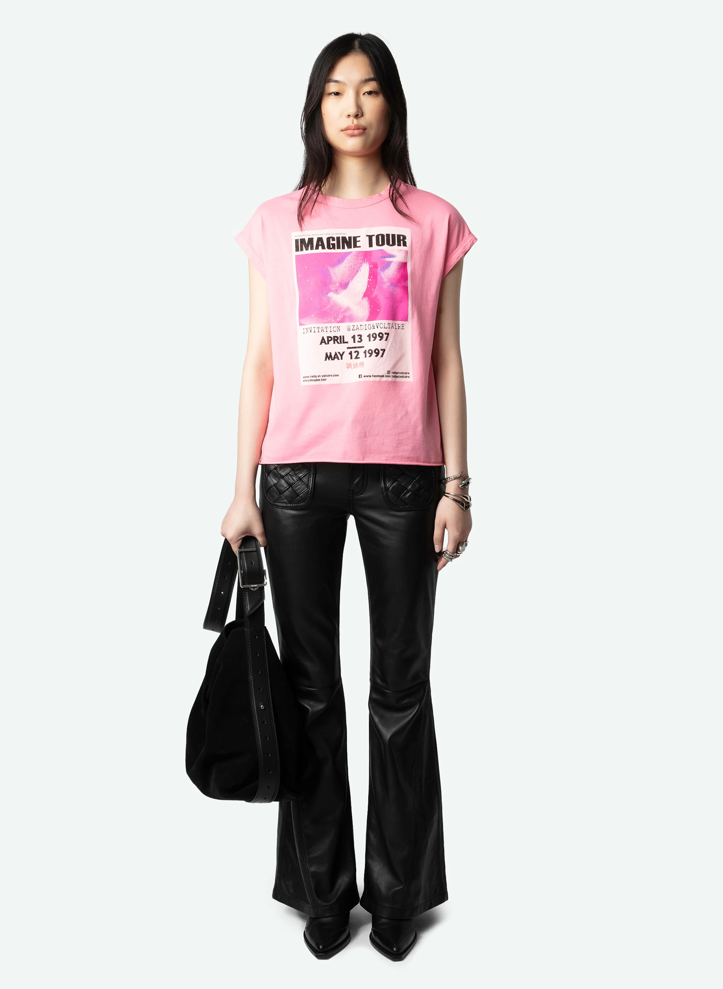 CECILIA - Tee-shirt imprimé en coton bio | Rose