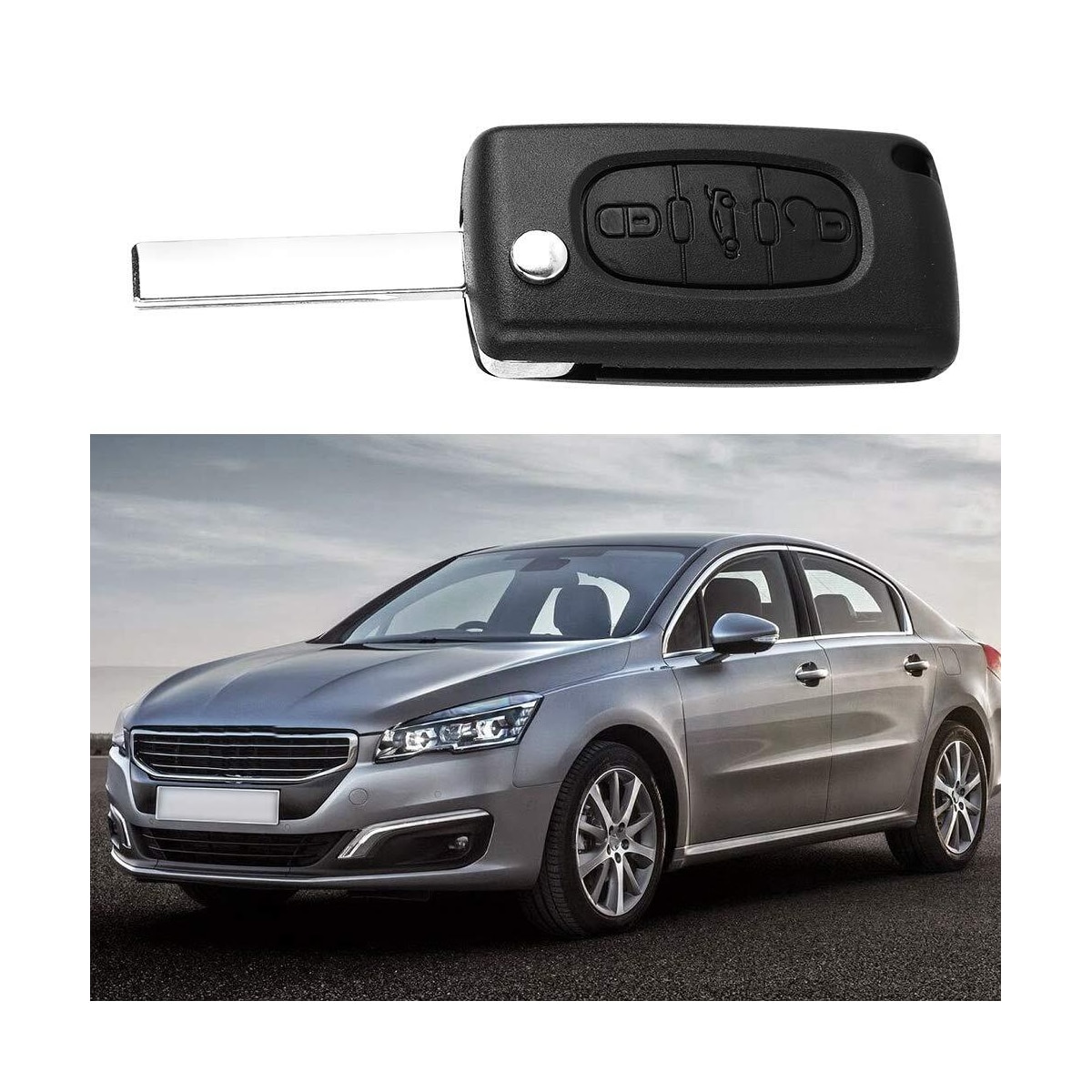 Nøkkelskall kompatibel med Citroën Sega C4 / Peugeot