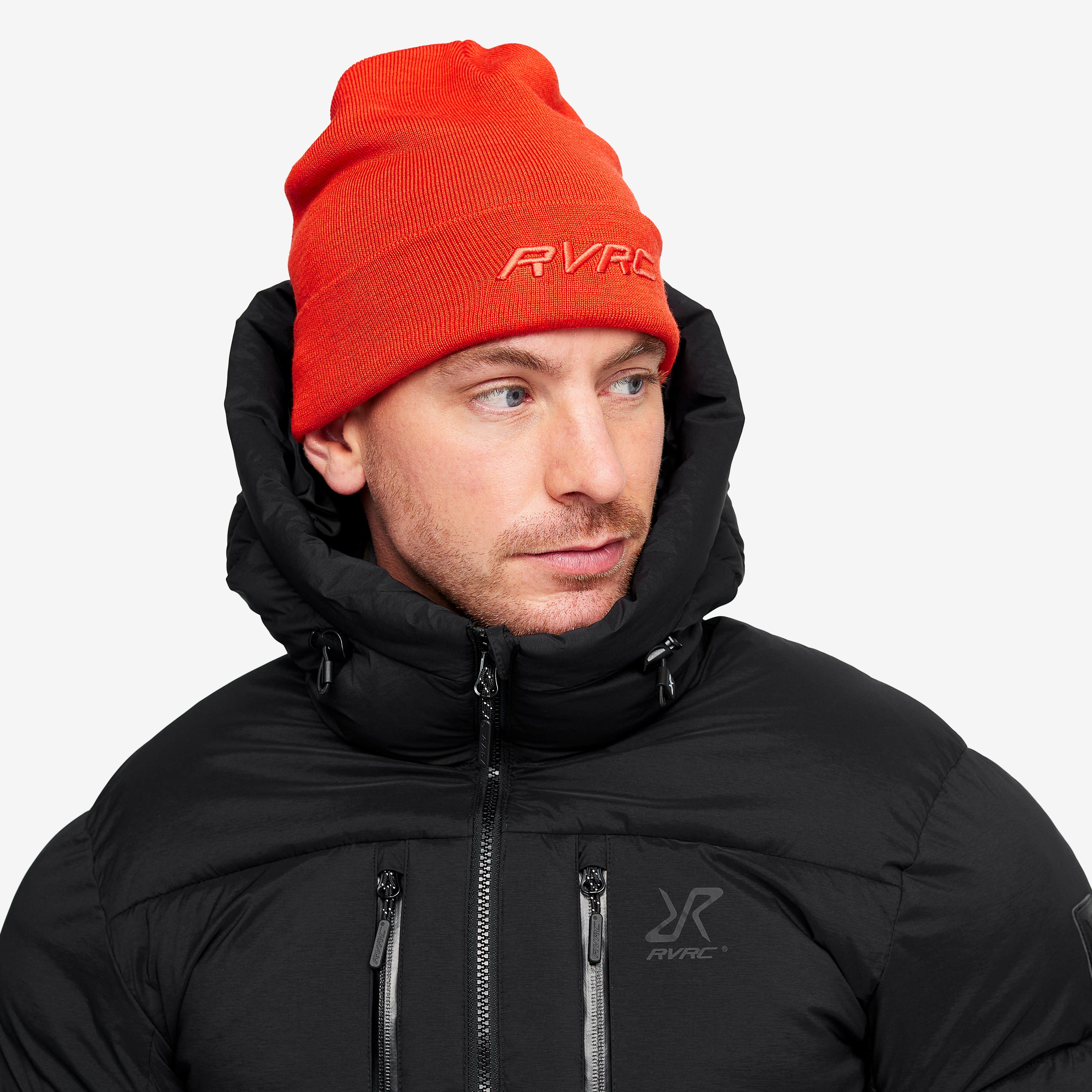 Merino 3D Logo Beanie  Lava