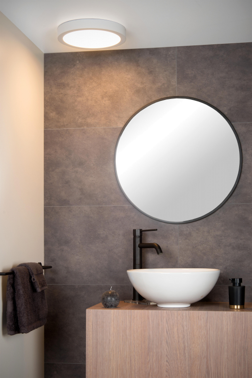 Lucide Brice Ø30 plafondlamp LED badkamer IP44 wit