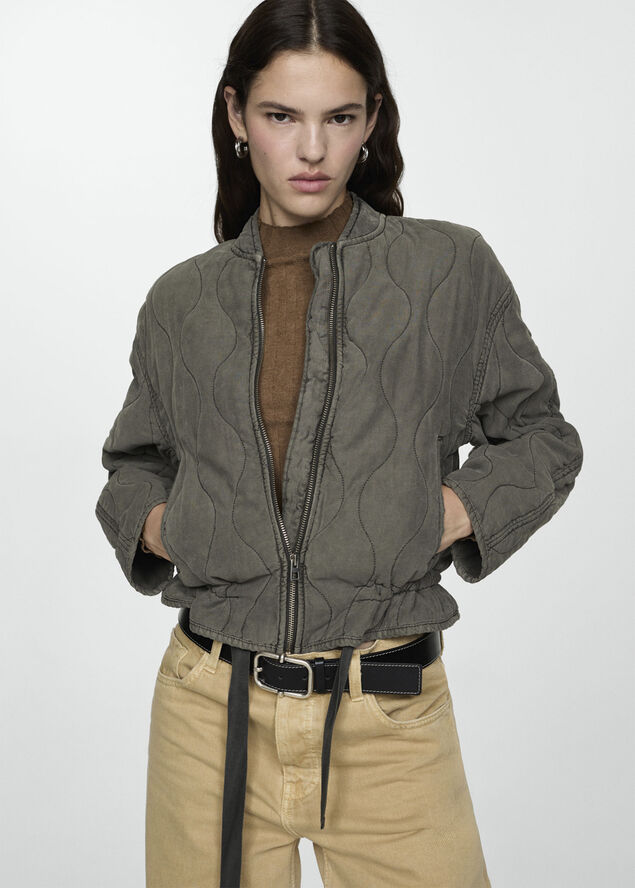 MANGO Quilted pucker jacket 92