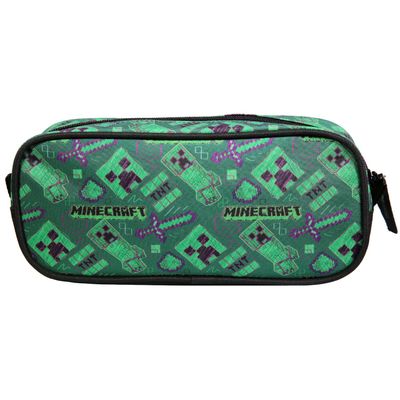 Trousse rectangulaire Minecraft - 1 compartiment - vert - Bagtrotter