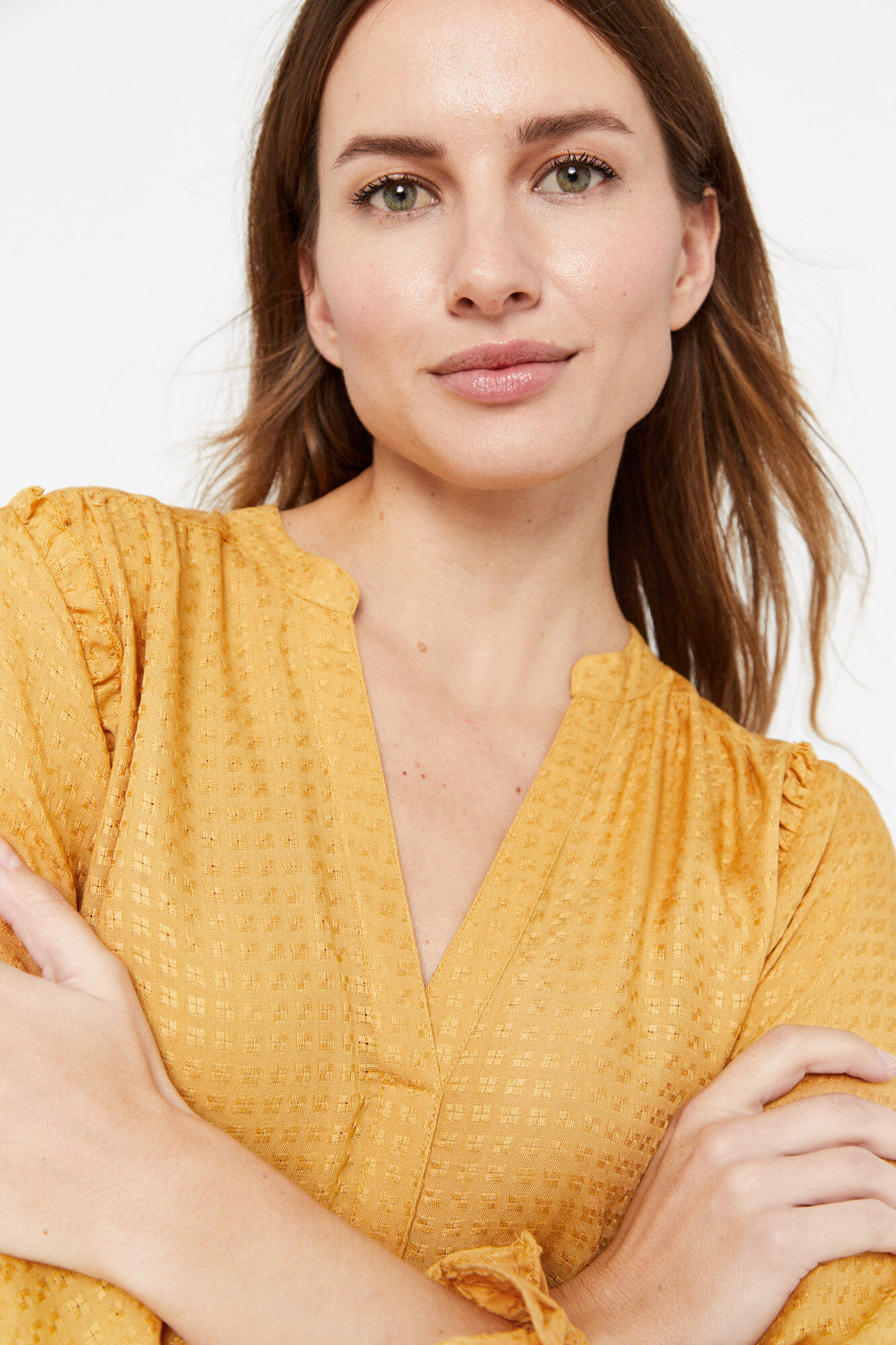 Blusa jacquard tejido - Amarillo