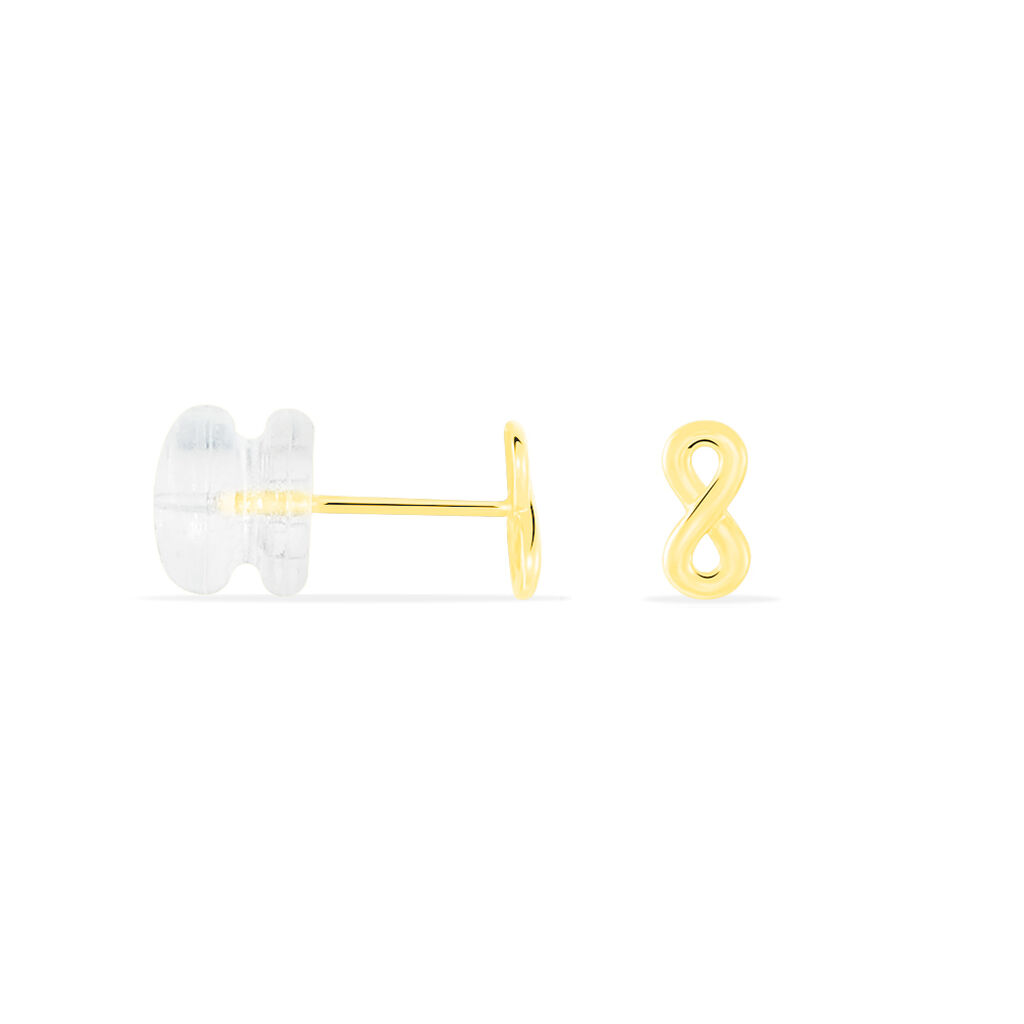 Boucles D'oreilles Puces Annie-francoise Infini Or Jaune