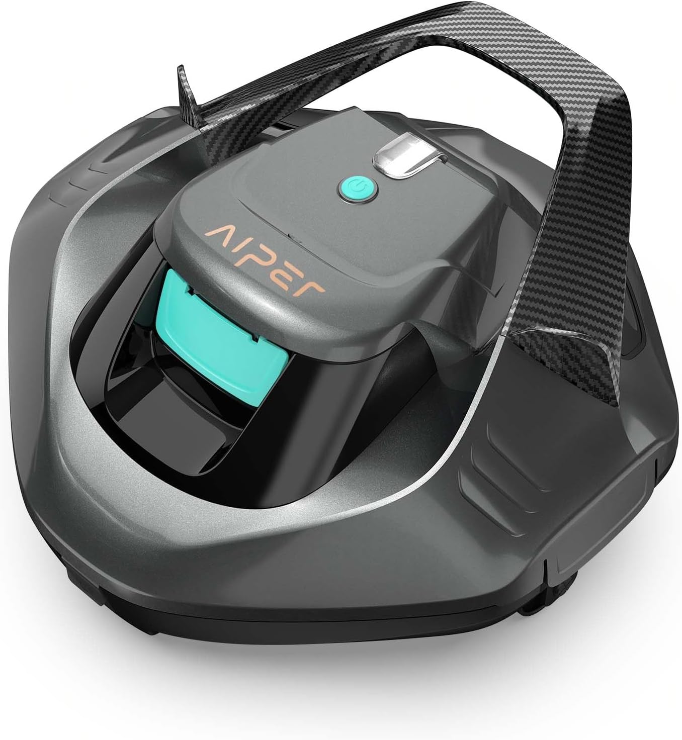 AIPER Poolroboter, 90 Minuten Leistungsstarke Reinigung, Dual-Antriebsmotoren, LED-Anzeigen, Automatisches Parken, Poolroboter mit Akku Kabellos Perfekt für Flachem Boden Pool bis zu 80 m²- Dunkelgrau