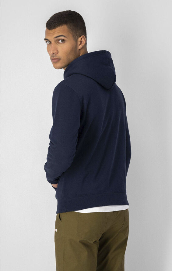 Champion Script Logo Fleece hættetrøje Blå