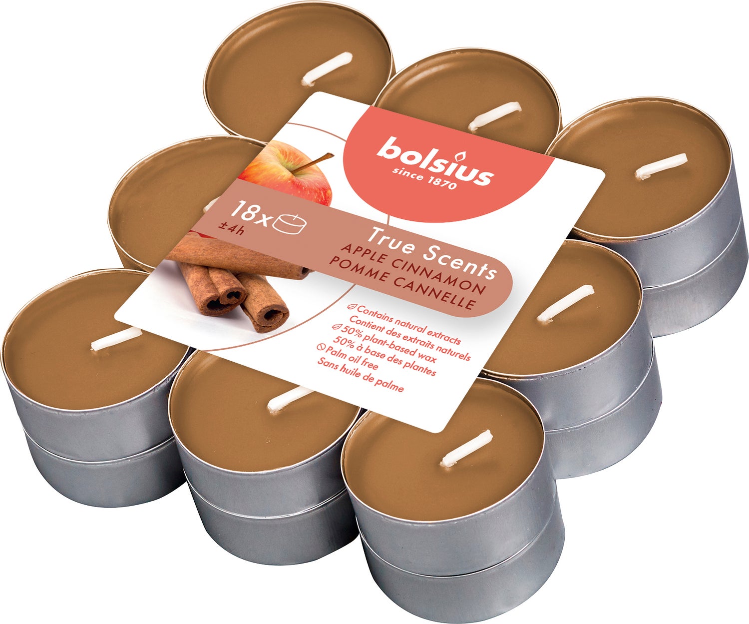 Bolsius geurkaars True Scents Apple Cinnamon bruin 4 uur 4 uur 18 stuks