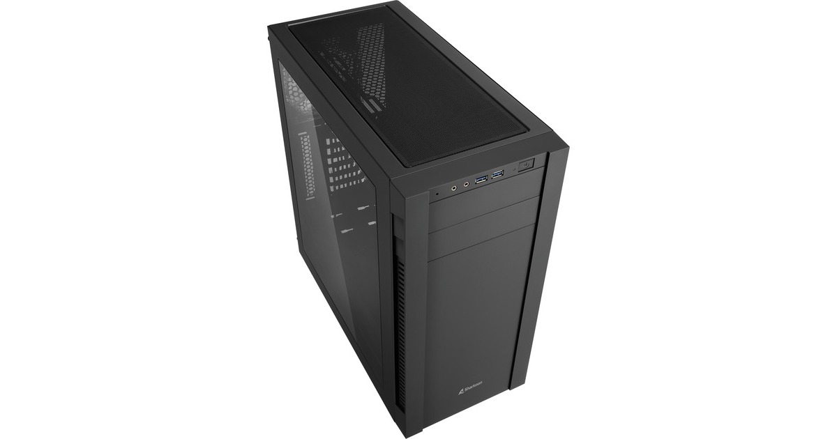 SharkoonS25-W midi tower behuizing  (Zwart | 2x USB-A | Window)