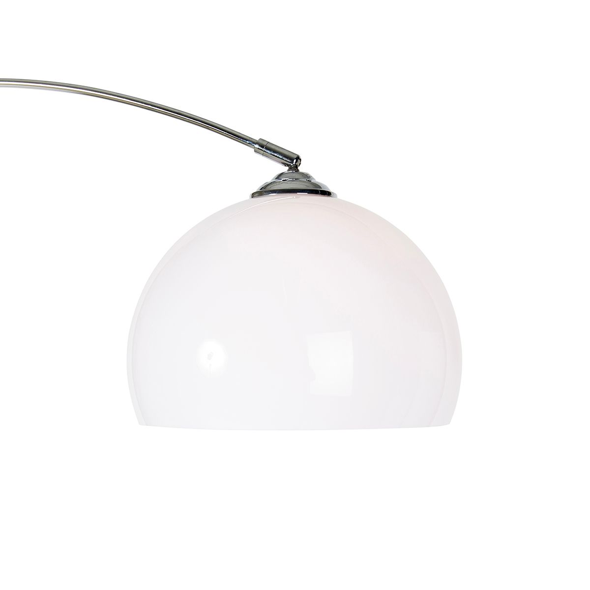 Moderne booglamp chroom met witte kap - Arc Basic