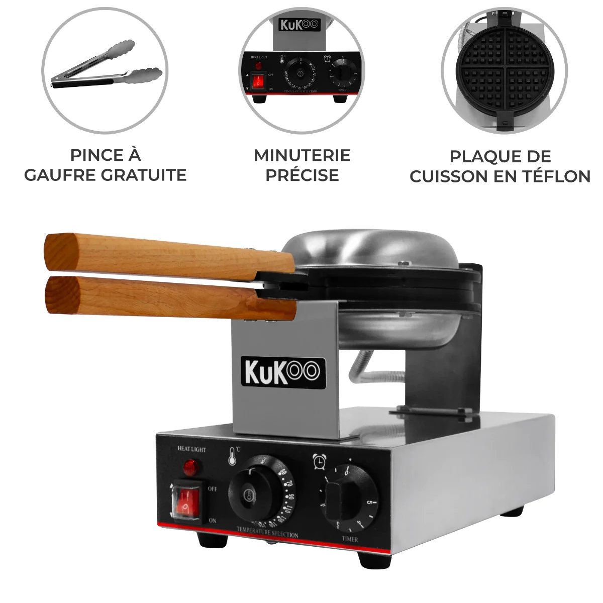 Gaufrier Rond Commercial Kukoo