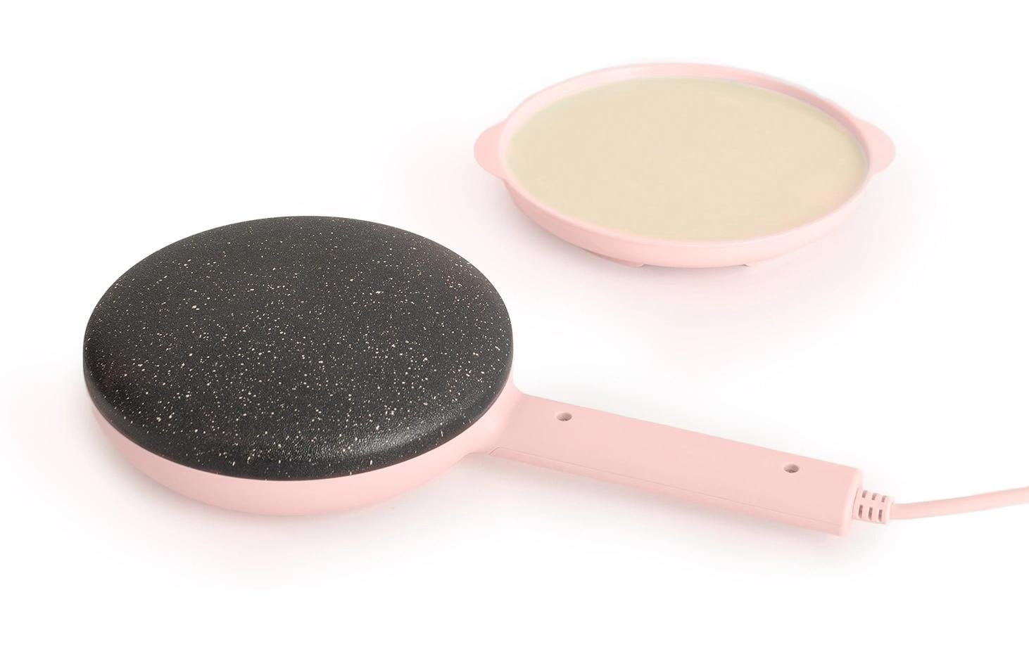 Crêpe Maker 600 W, PastellrosaCrepesmaschine im Retro-Stil