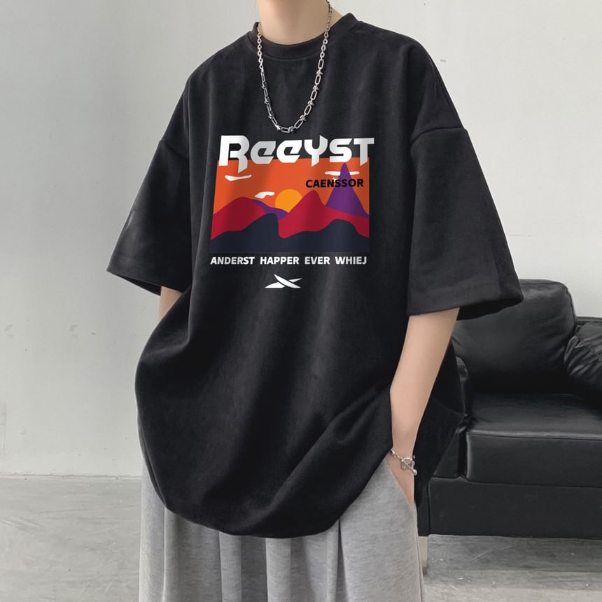 Breeson - T-shirt met ronde hals en elleboogmouwen