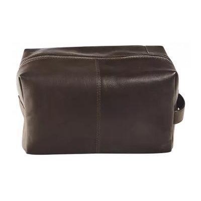 Maverick brown - Trousse de toilette taille S - cuir de vachette pleine fleur tanné végétal - brun