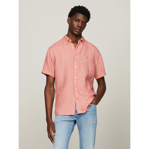 Tommy Hilfiger Pigment Dyed Hørskjorte, Teaberry Blossom, XL