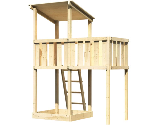 Speeltoren/speelhuis Karibu Anna, 264 x 347 cm, hout, bestaande uit een uitbouw