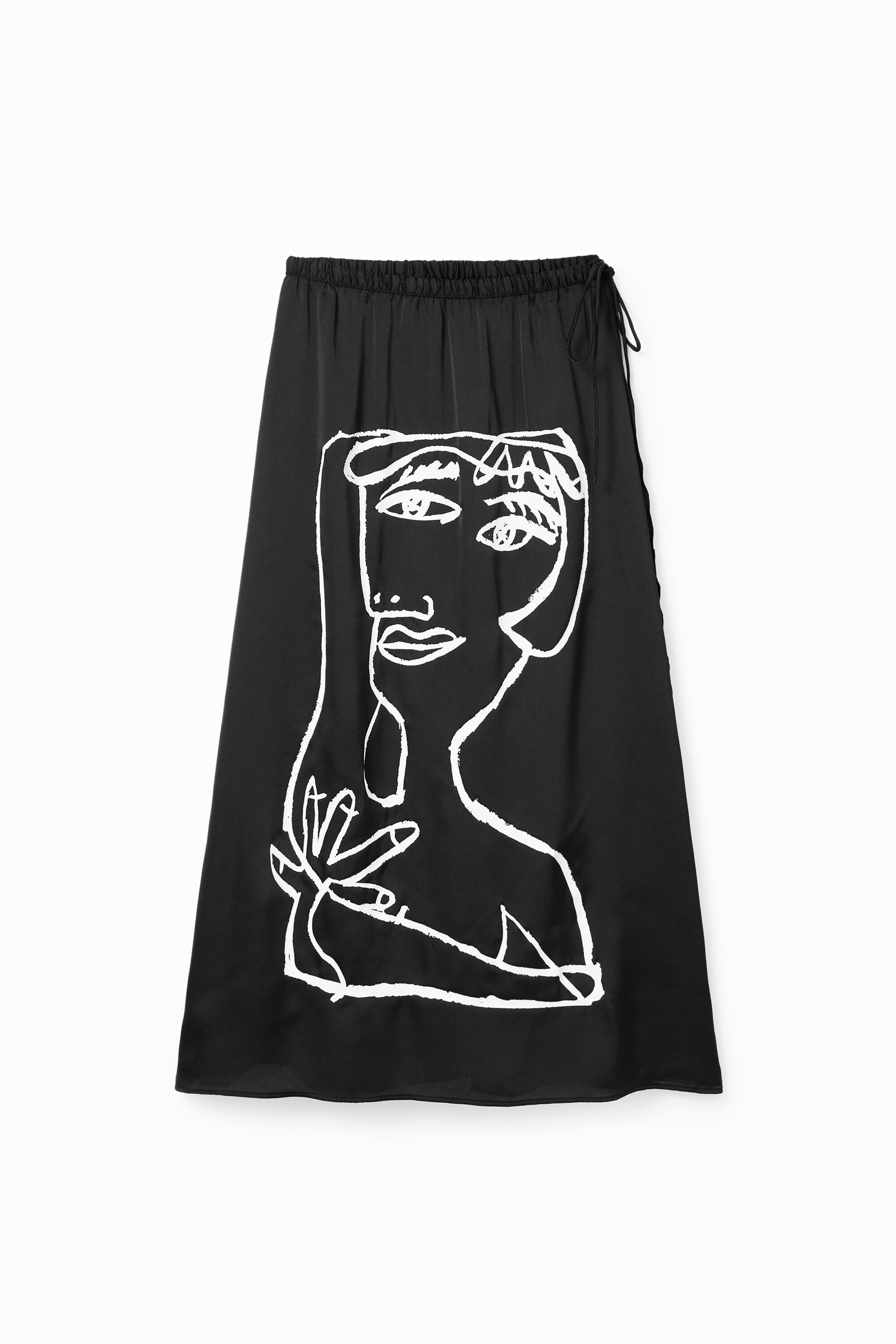 Jupe midi visage arty