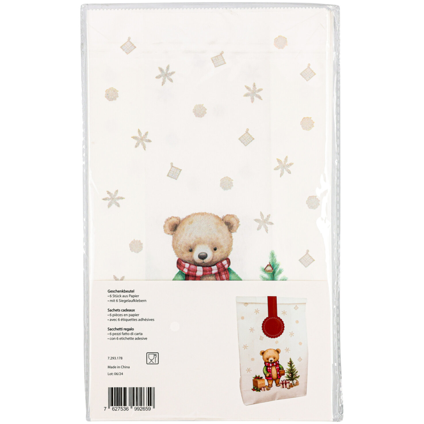 Beutelset Bär aus Papier