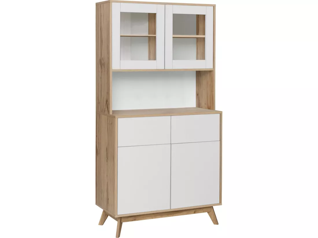 Skandi Buffet 2+2 Portes BlancChêne Chêne