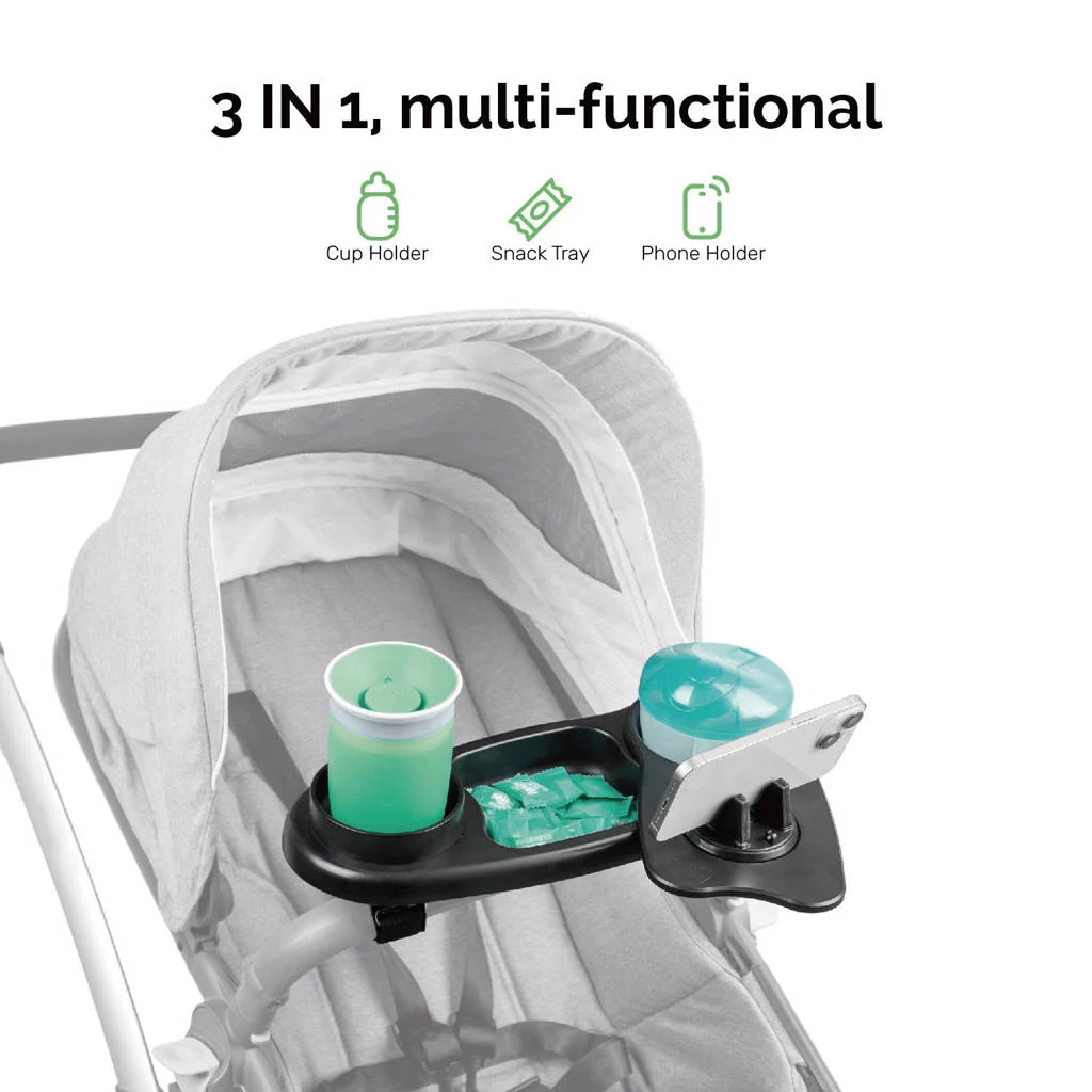 Titaniumbaby 3-in-1 Stroller Snack Tray, Cup & Phone Holder