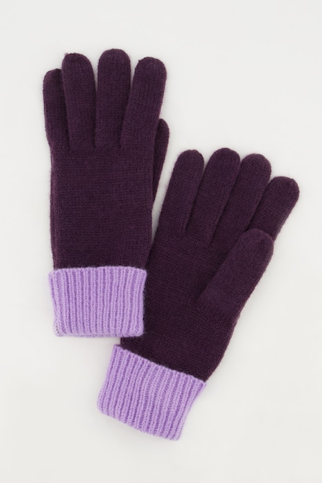 Handschuhe, farbige Bündchen, weicher Strick