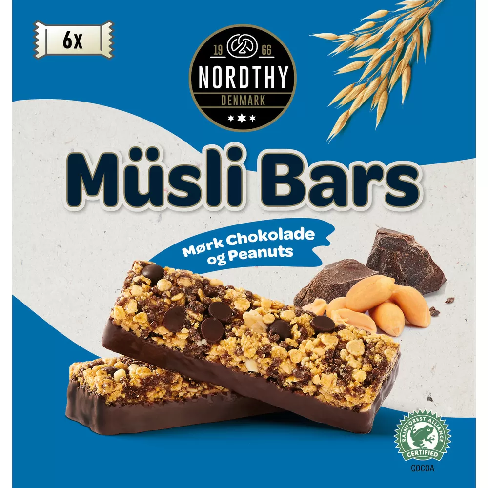 Nordthy Müsli Bar Jordnødder & Mørk Chokolade - 150 g
