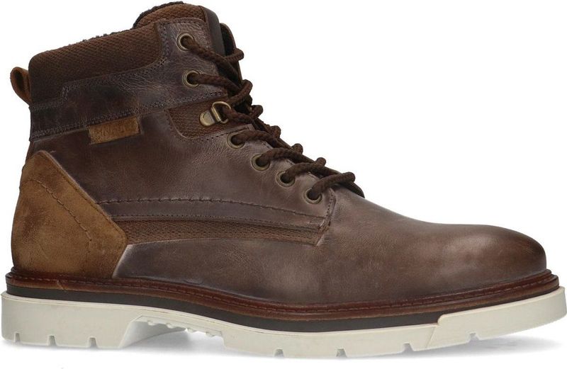 Manfield - Heren - Bruine leren veterboots