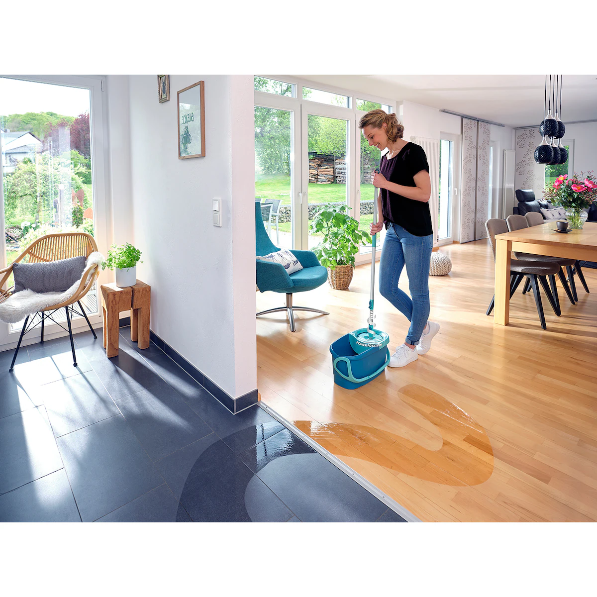 Leifheit Rotation Disc Mop Ergo 6 liter Green