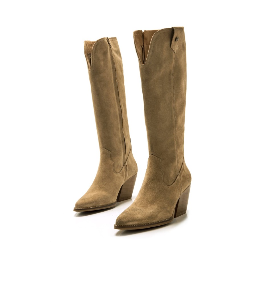 Botas Mustang Missouri em couro marrom - Salto de 5 cm -