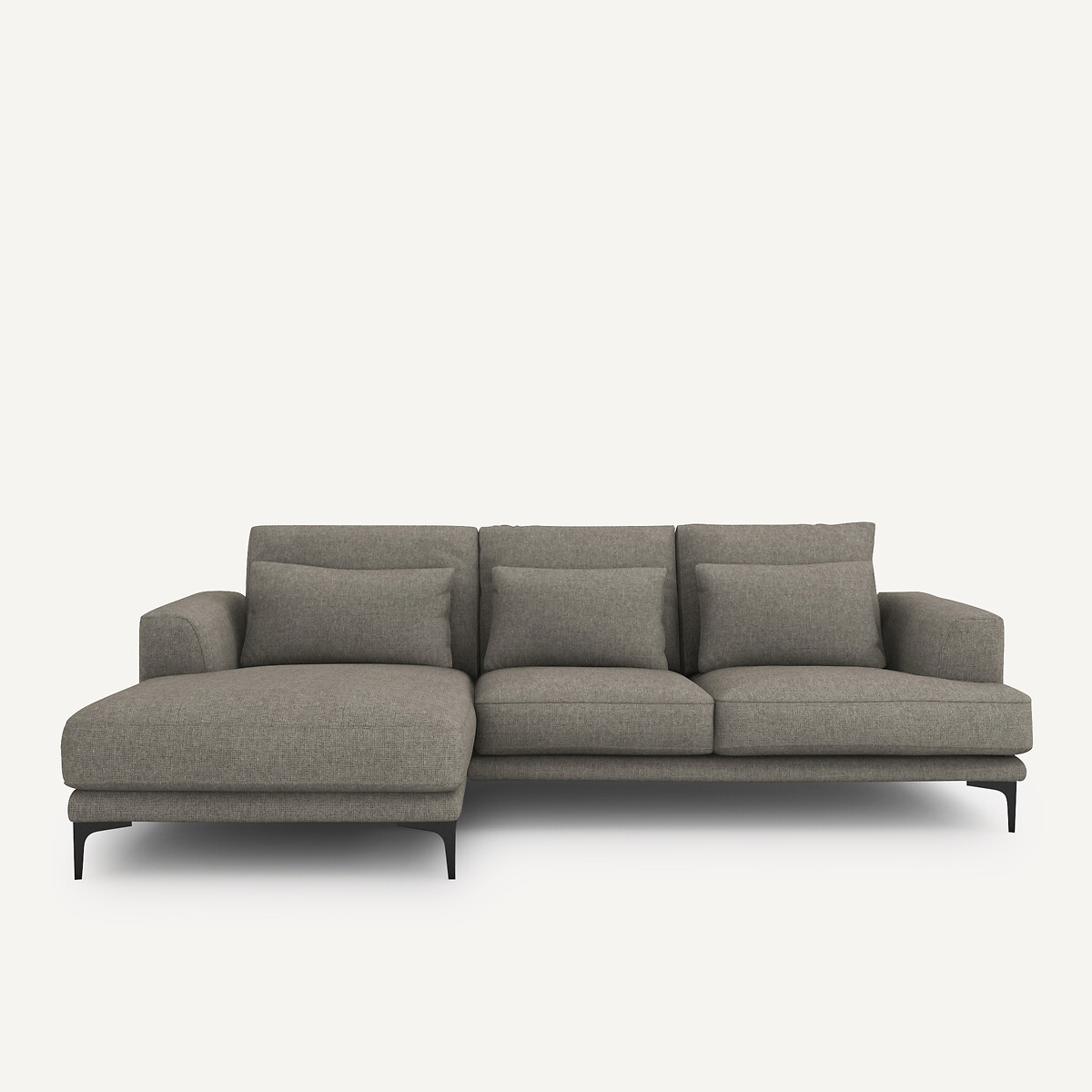 AM.PM<br>Sofá de canto à esquerda em linho viscose texturizado, Marsile