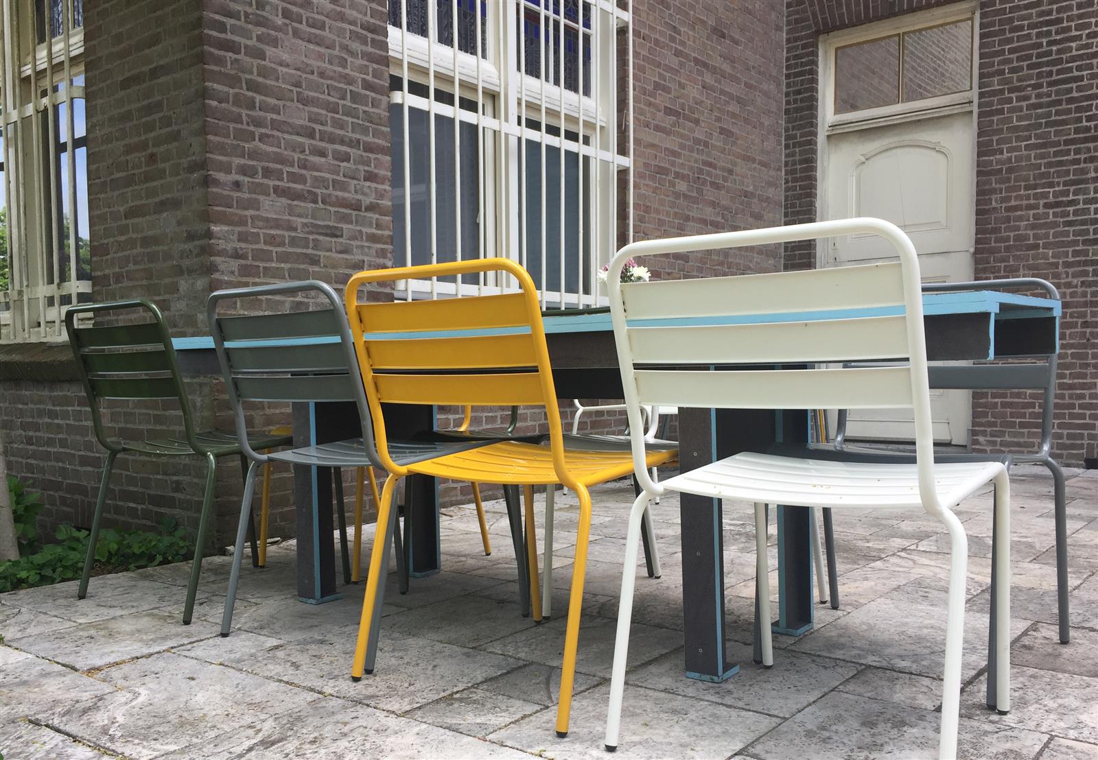 Metalen tuistoel Max muisgrijs - set van 2