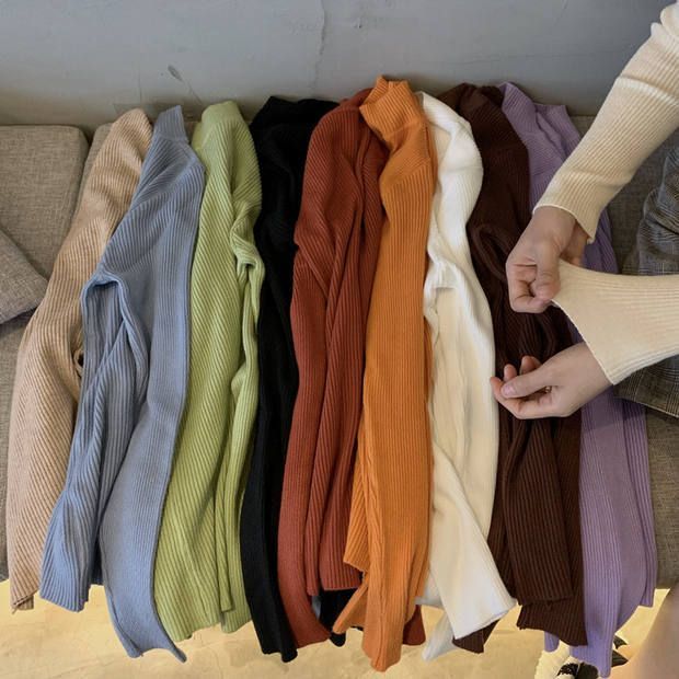 Maido - Gebreide top met lange mouwen en mock-neck