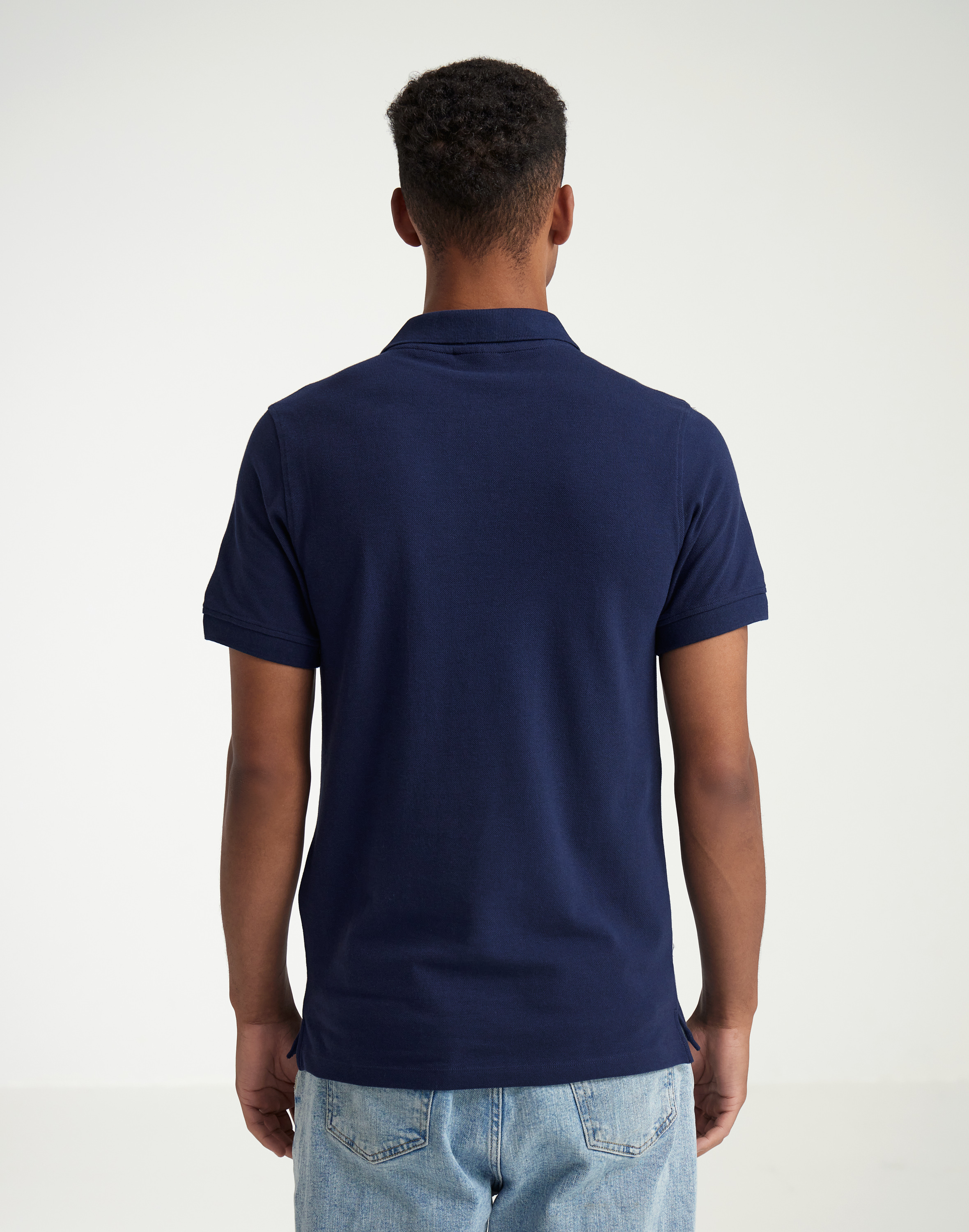 Poloshirt van katoen voor heren in Marineblauw