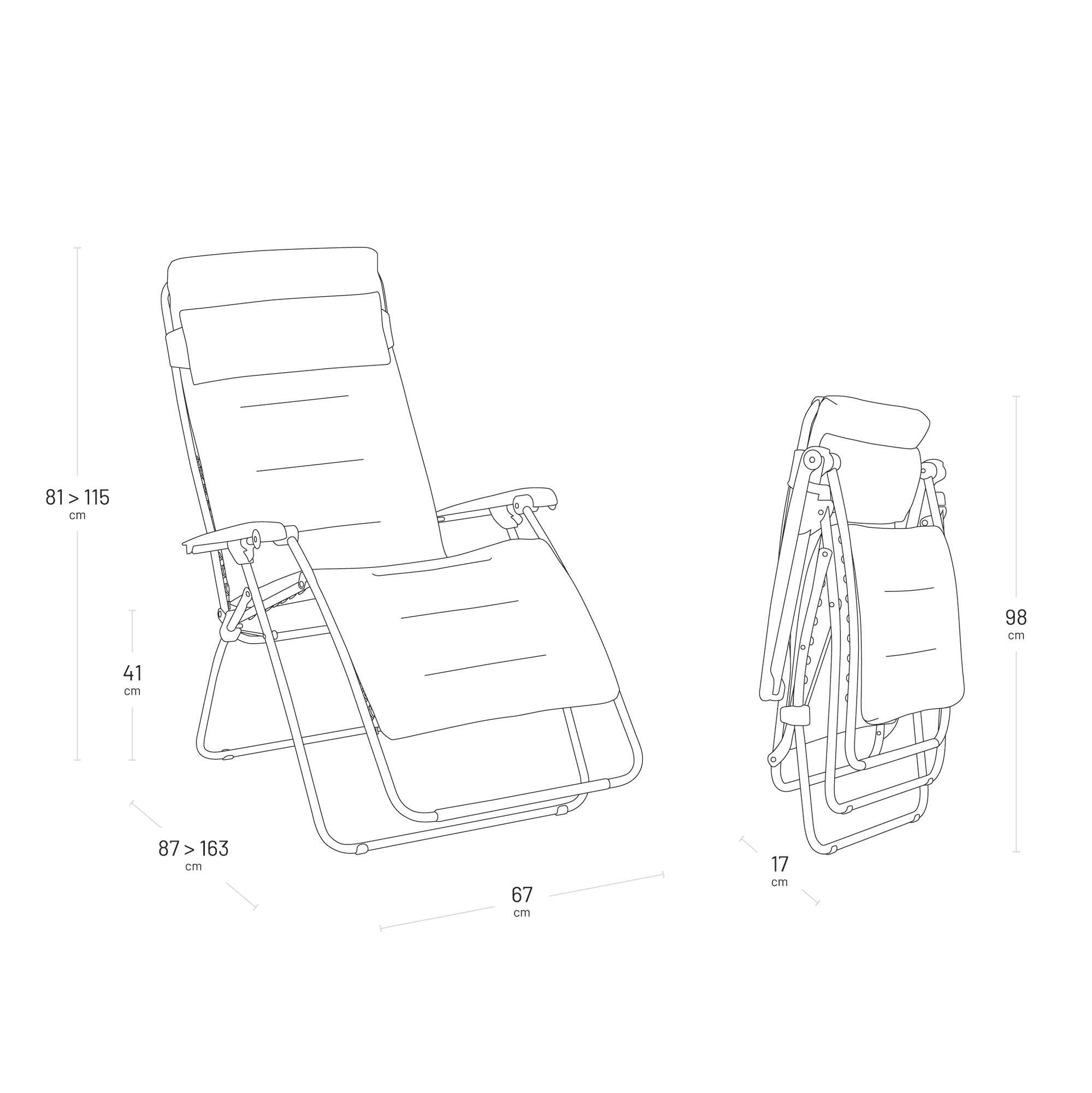 Gepolsterte Zero-Gravity-Relaxliege RSX Clip AirComfort® Rot Bordeaux