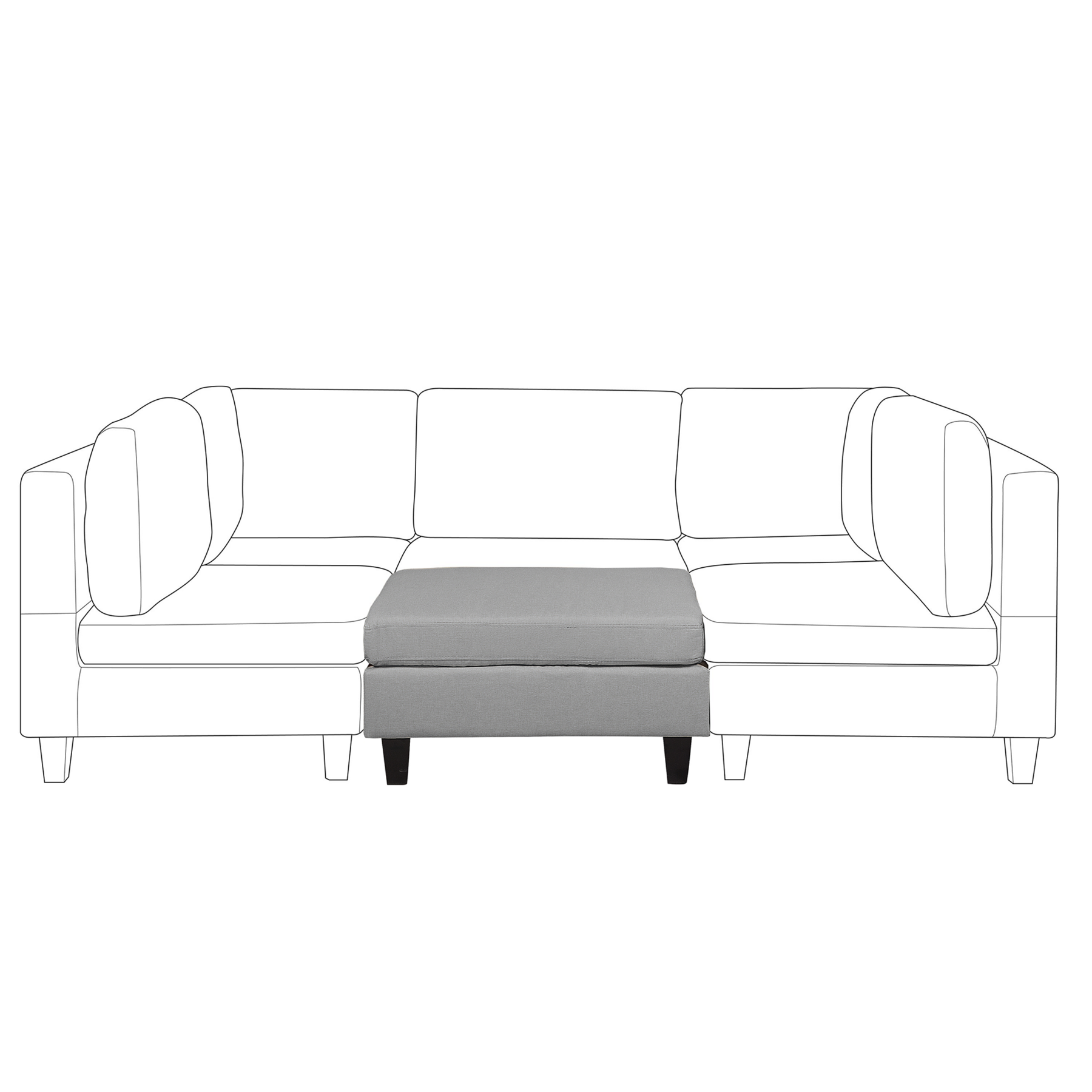 Beliani - FEVIK - Hocker - Lichtgrijs - Polyester