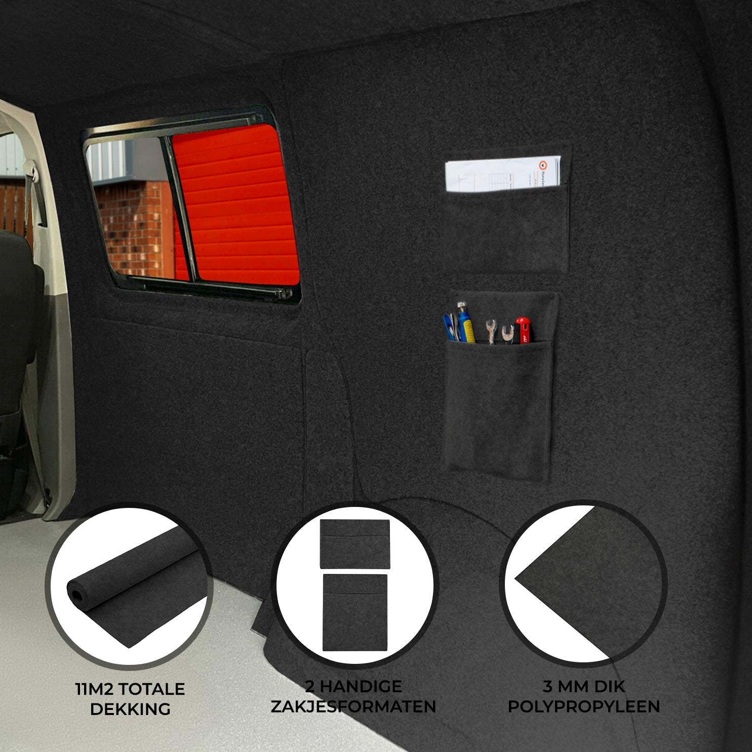 Monstershop camper bekleding met opbergvakken - Antracite