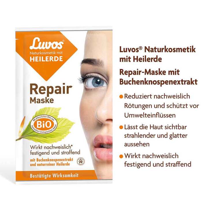 Luvos Naturkosmetik Heilerde Repair Maske, 2X7.5 ml