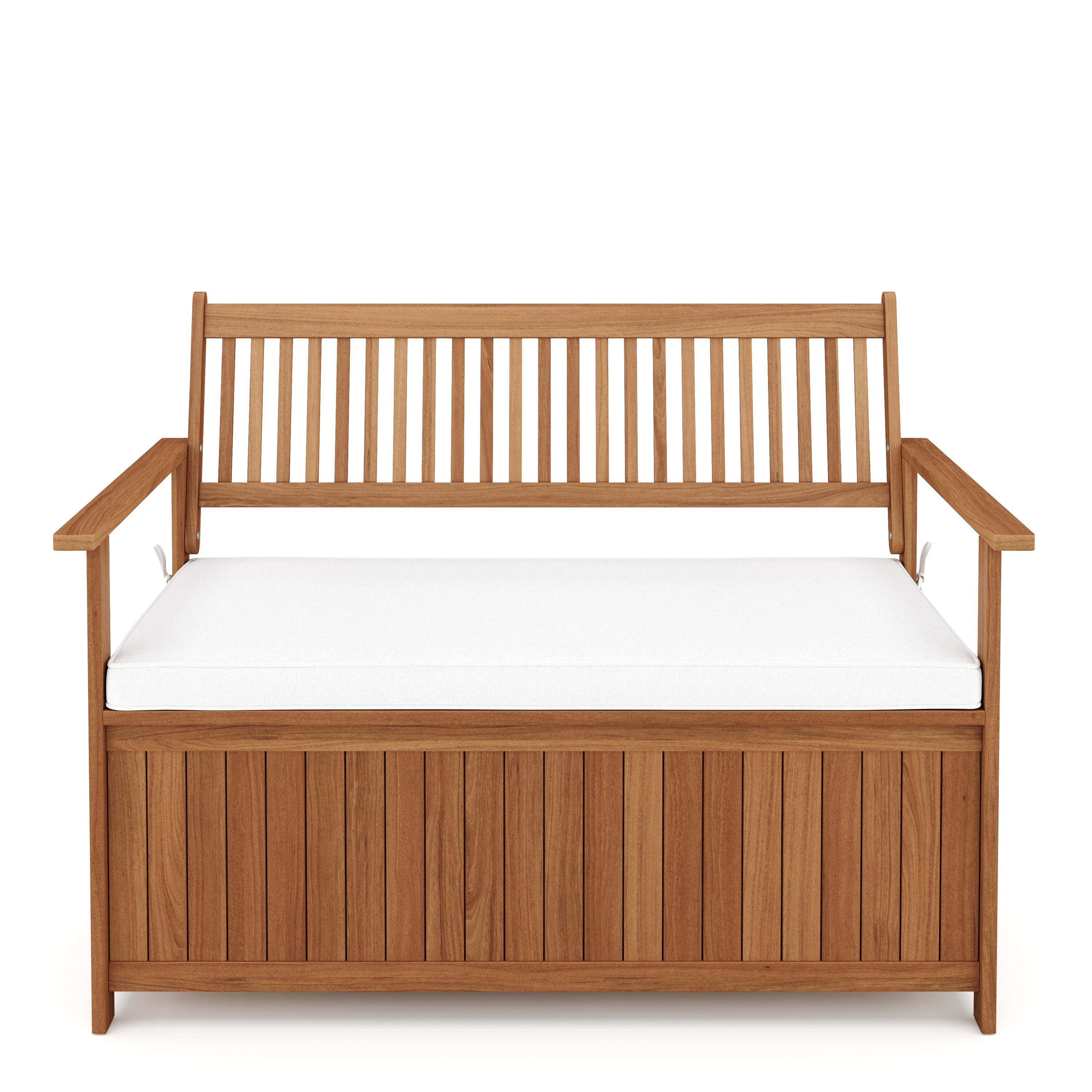 Truhenbank Holz PINTO 119 cm natur/weiss