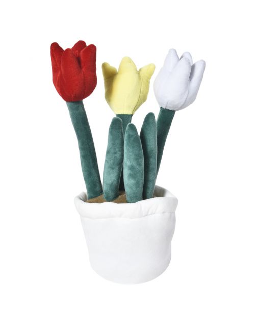 Adori Speelgoed Tulip - Hondenspeelgoed - 31x12.5 cm Wit Geel Rood