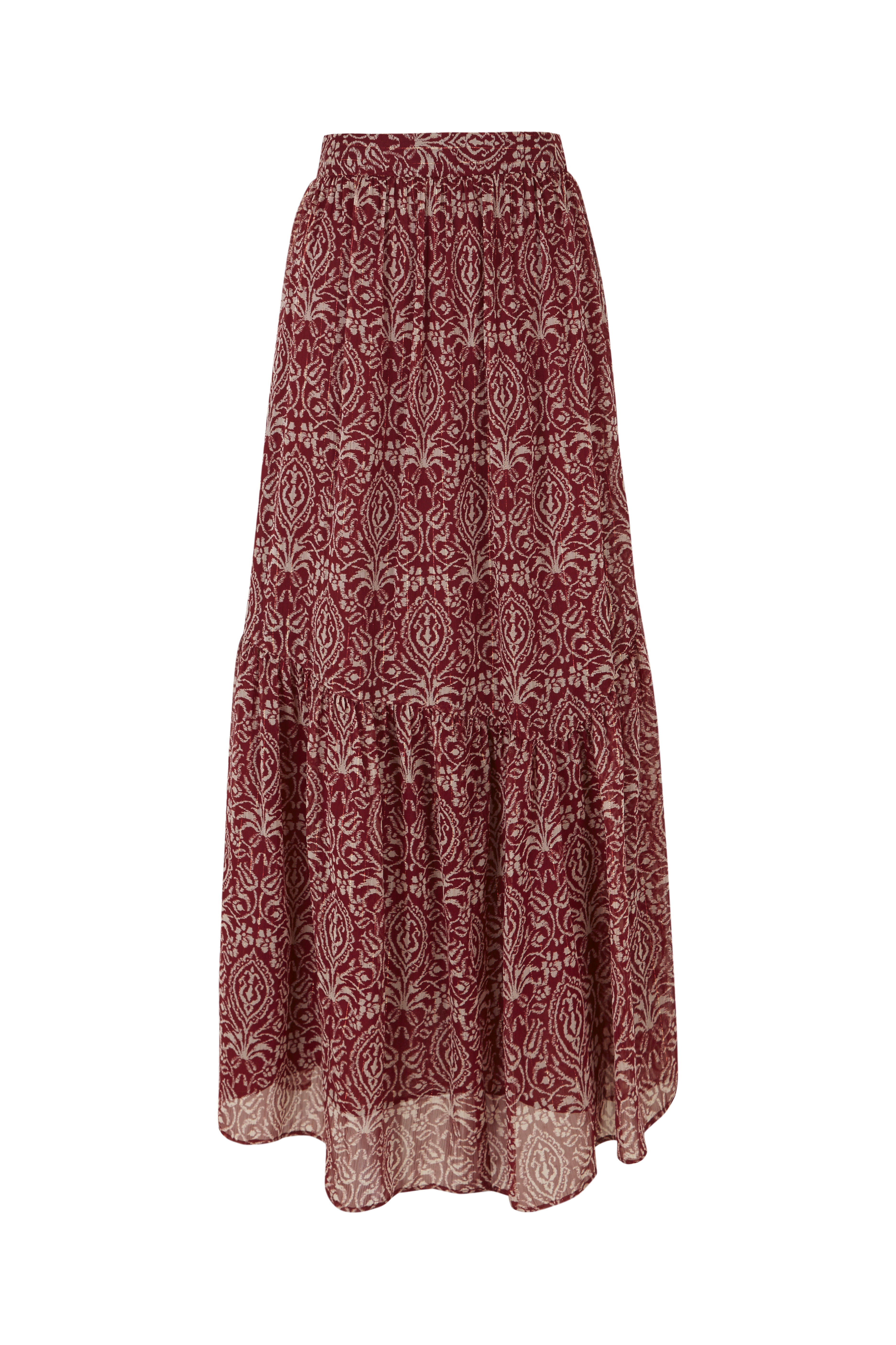 Saia midi estampada Daphne - Bege