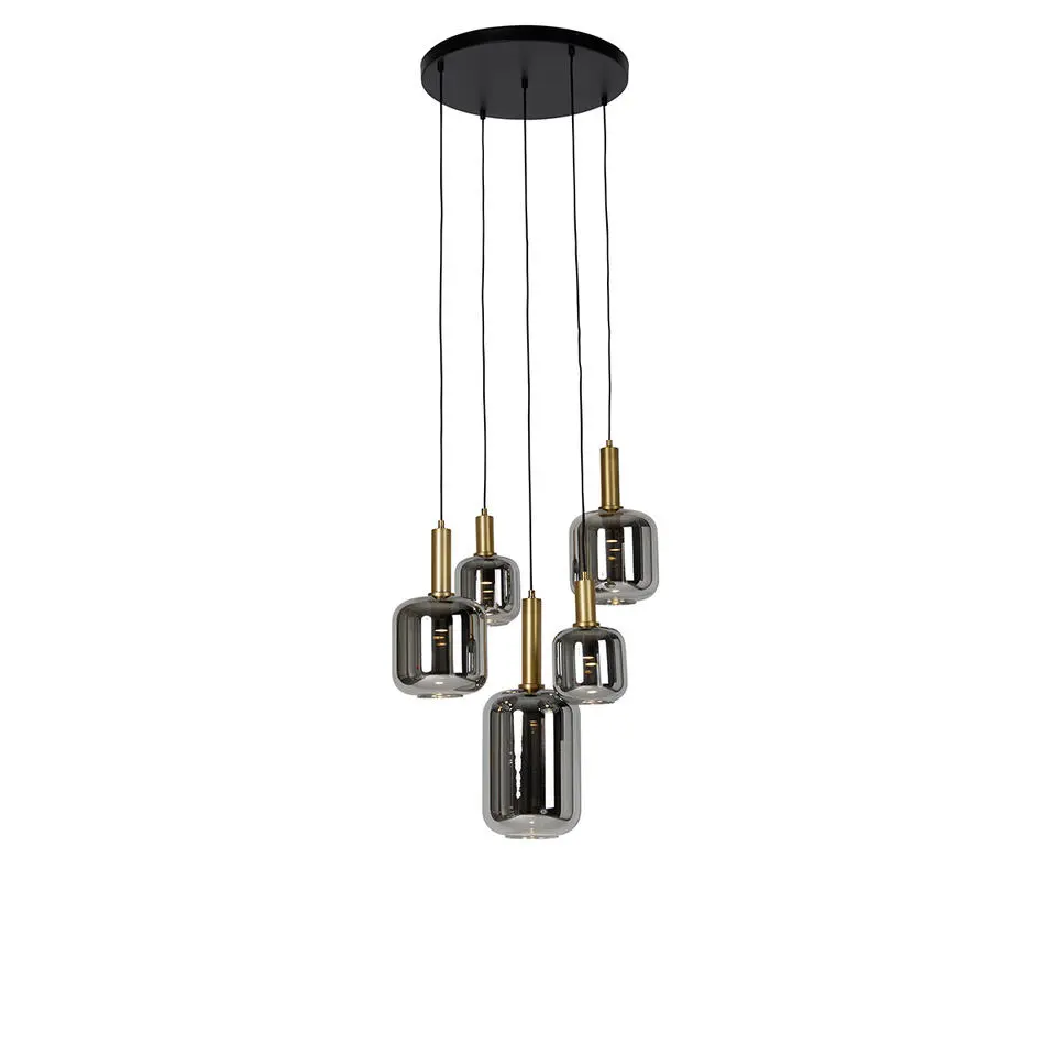 Qazqa hanglampen zuzanna grijs e27