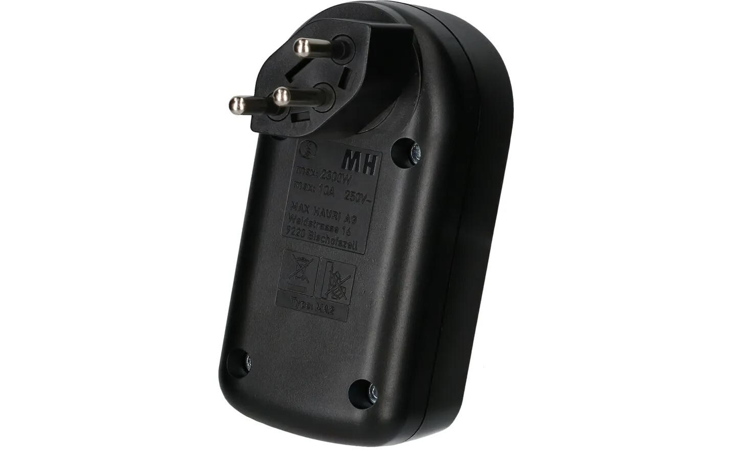 Mehrfachstecker maxADAPT 2 x T13, SchwarzDrehbarer Abzweigstecker mit zwei Typ13 Steckdosen, 230 V/10 A