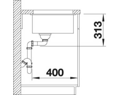 Blanco SUBLINE 320-U spoelbak, 350 x 460 mm, zwart, 525983