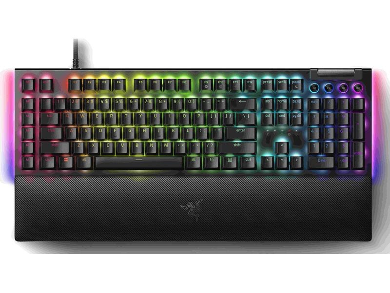 Razer Gaming-Tastatur BlackWidow V4 Gaming-Keyboard mit RGB-Beleuchtung und Handballenauflage