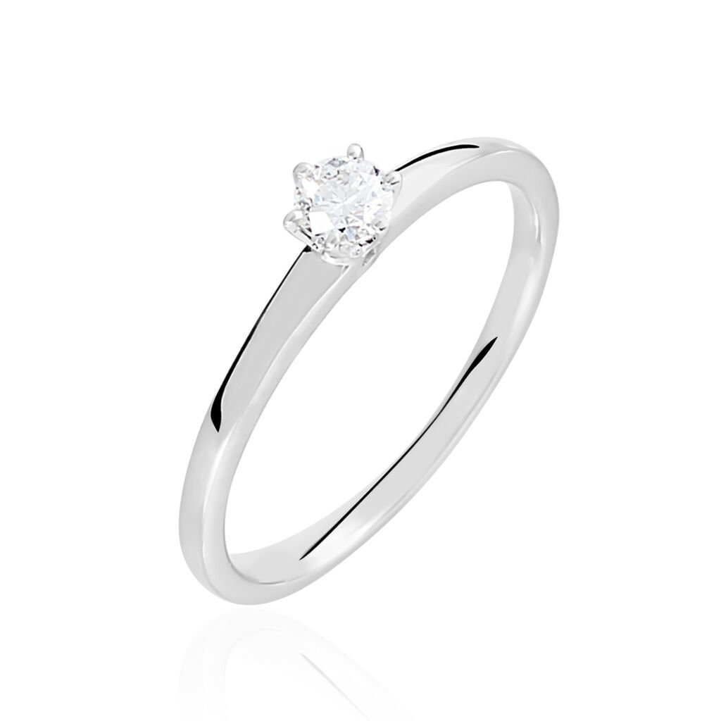 Bague Solitaire Natalia Or Blanc Diamant