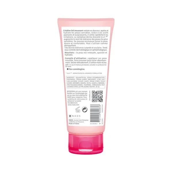 Bioderma Créaline Gel de Limpeza Espumante Suavizante para Pele Sensível 100ml