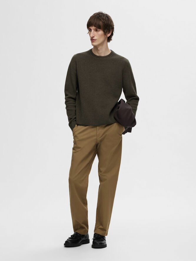 Selected Homme SLHROSS LS KNIT STRUCTURE CREW NECK Forest night/rain forest twist