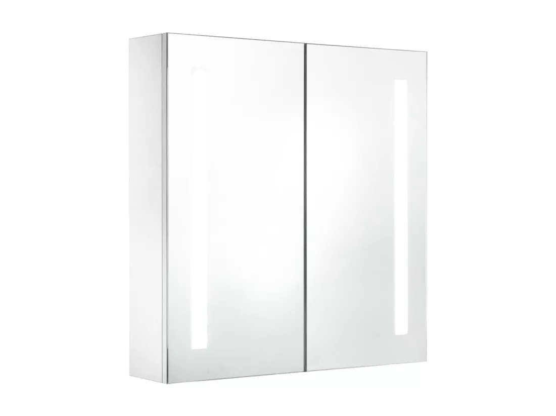 Armoire de salle de bain à miroir LED 60x14x62 cm
